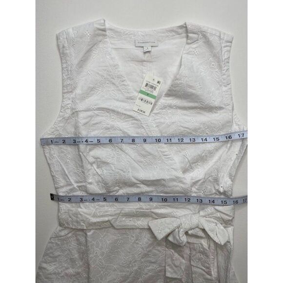 Charter Club White Eyelet Lace Dress Ruffle Hem Size 8 NEW - Picture 6 of 12